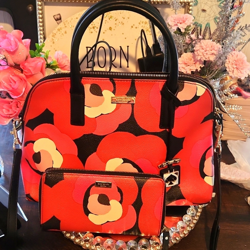 Kate Spade Crossbody/Satchel & Matching Wallet NWOT